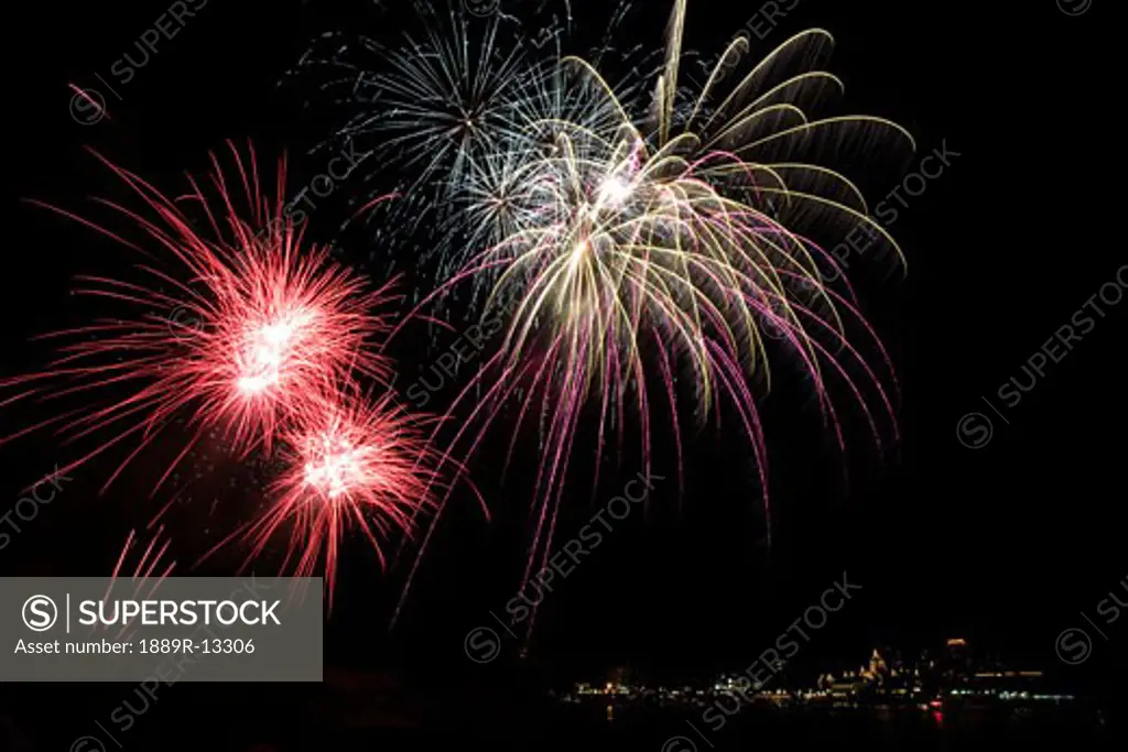Fireworks Display, Canada Day, Inner Harbour, Victoria, British Columbia, Canada