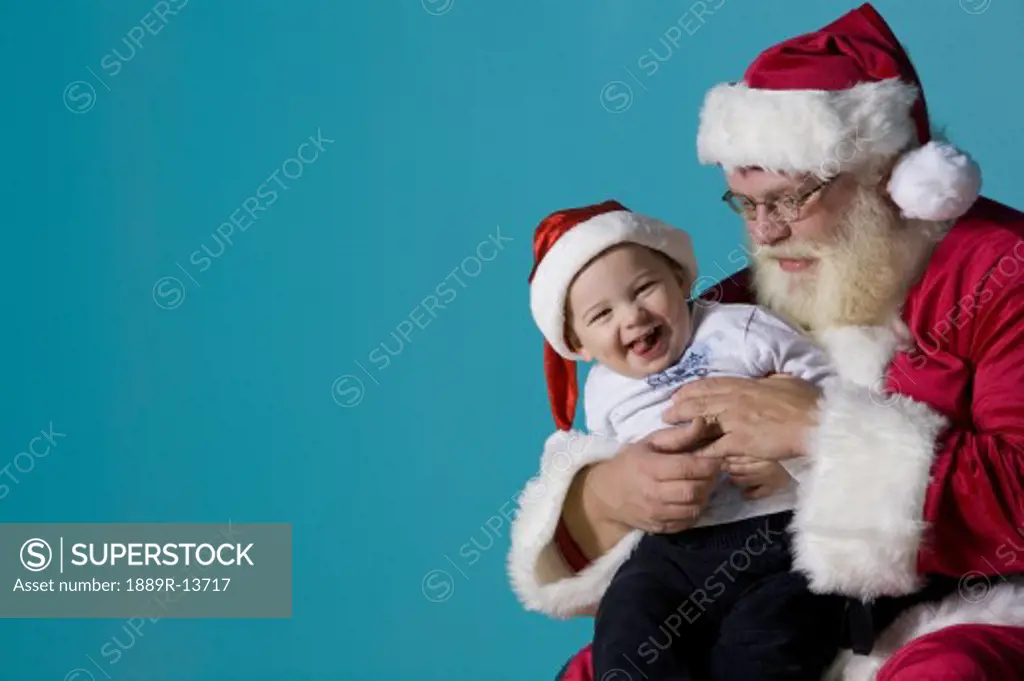 Santa Claus with a baby