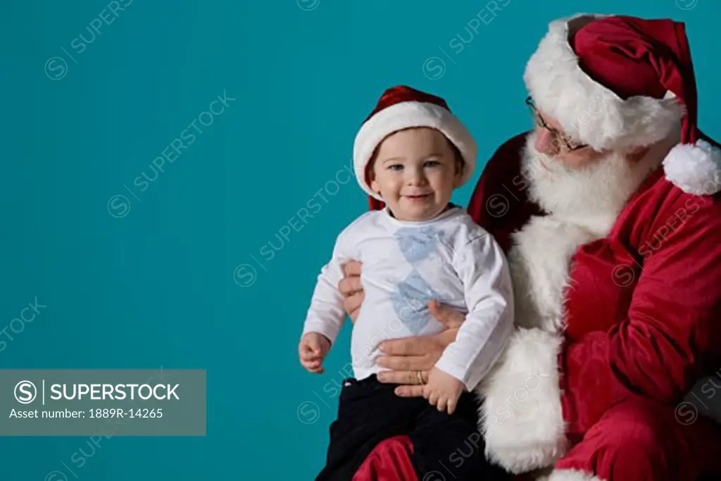 Santa holding a child