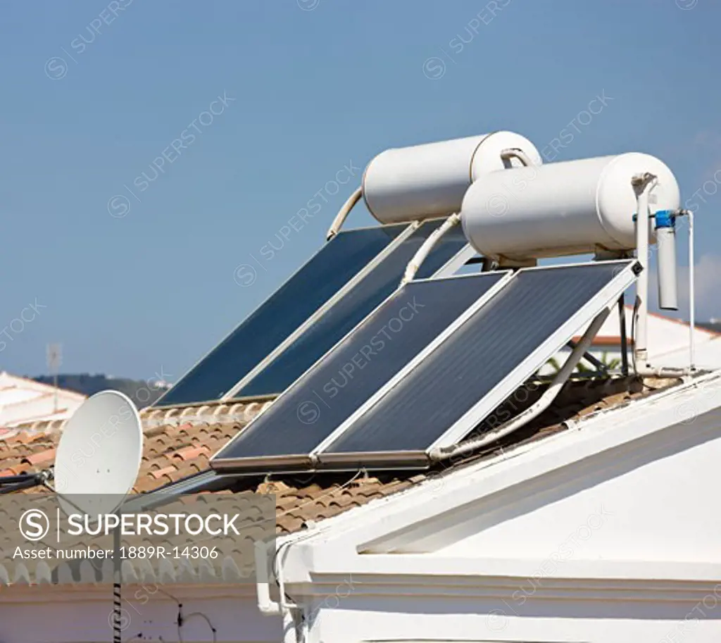 Solar energy panels, Nerja, Andalusia, Spain