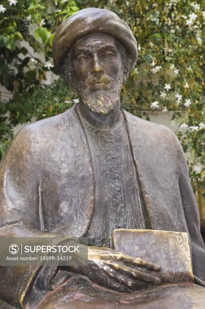 Cordoba, Cordoba Province, Spain; statue of Jewish philosopher, Moses Maimonides