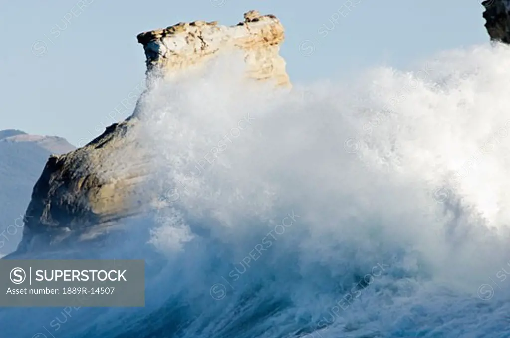 Crashing waves, Cape Kiwanda, Pacific City, Oregon, USA  