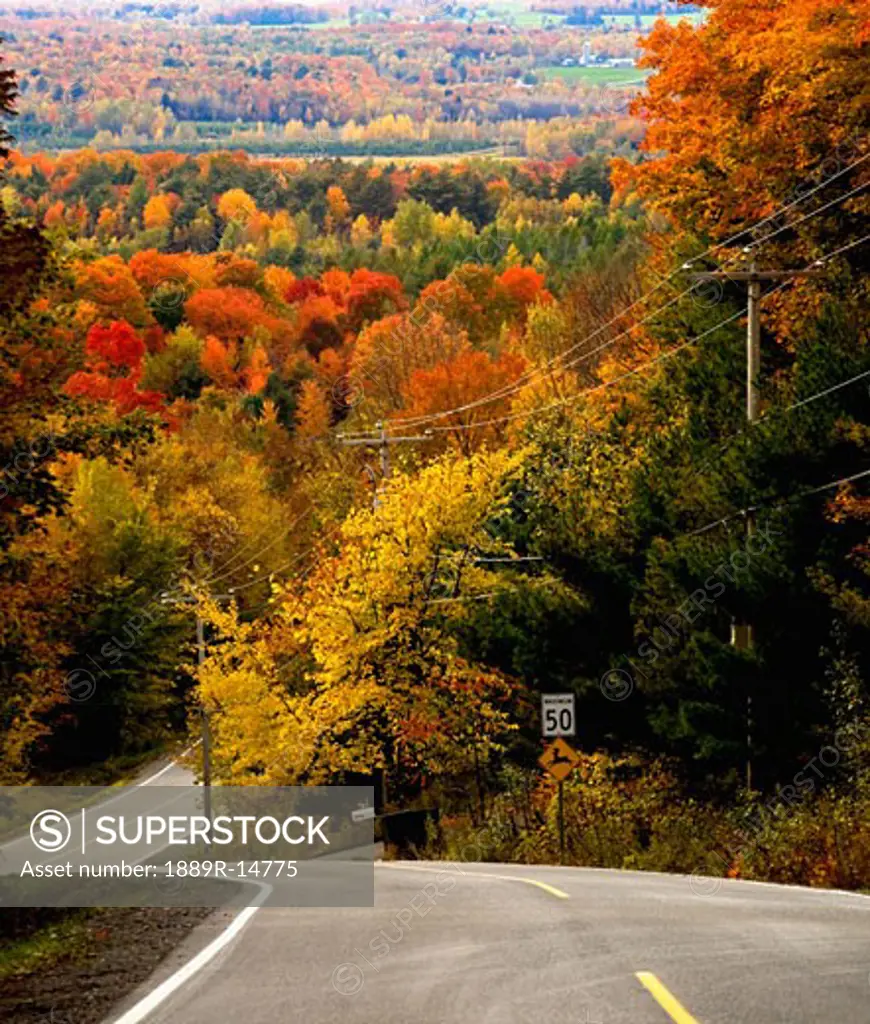 Autumn road, Quebec, Canada
