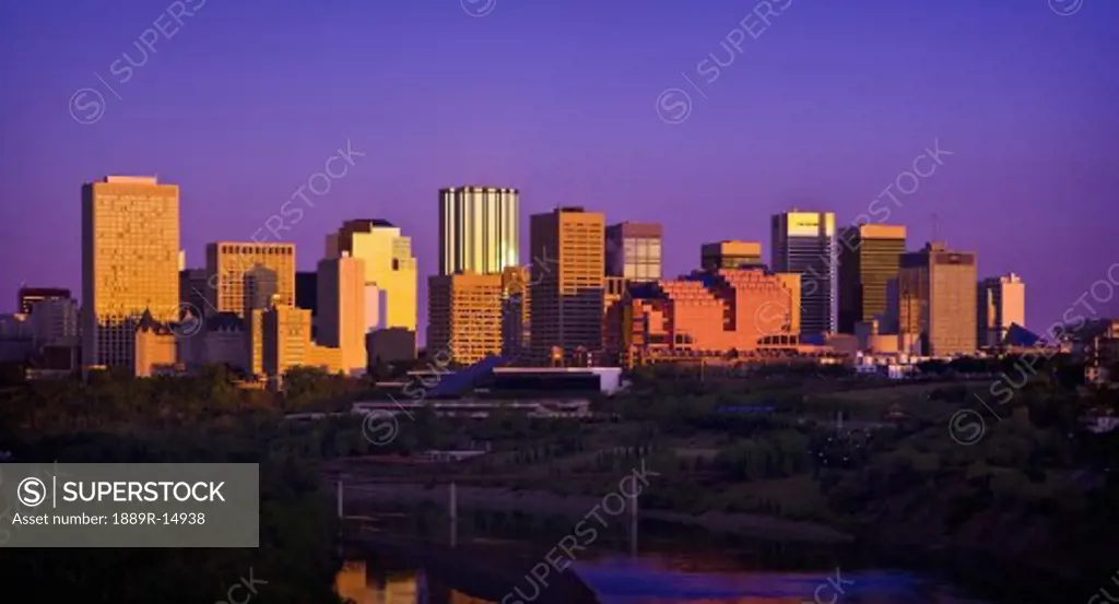 Edmonton, Alberta, Canada; City at twilight