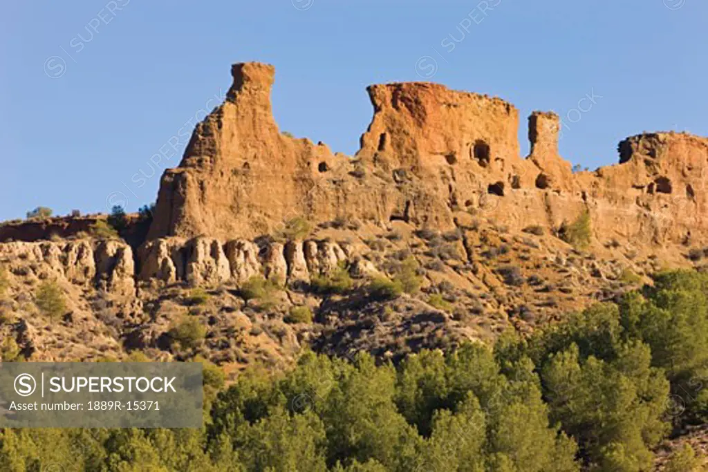 Guadix, Granada Province, Spain; eroded clay hills  
