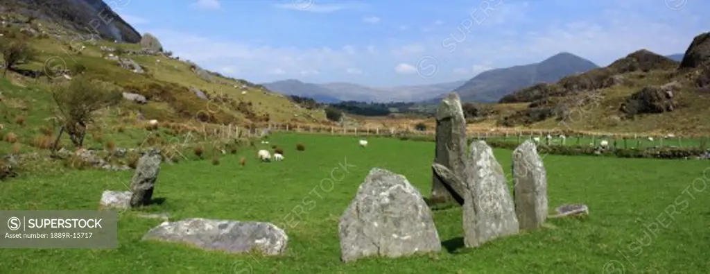 Lauragh, Co Kerry, Ireland; Stone circle on the Ring of Beara