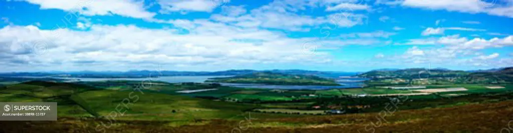 Lough Swilly, Co Donegal, Ireland; Scenic view of landscape