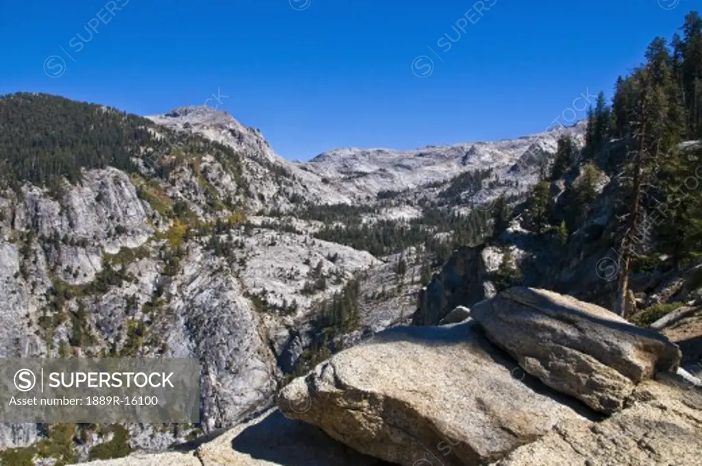 A mountain scene in the backcountry of Sequoia National Park, California, USA  