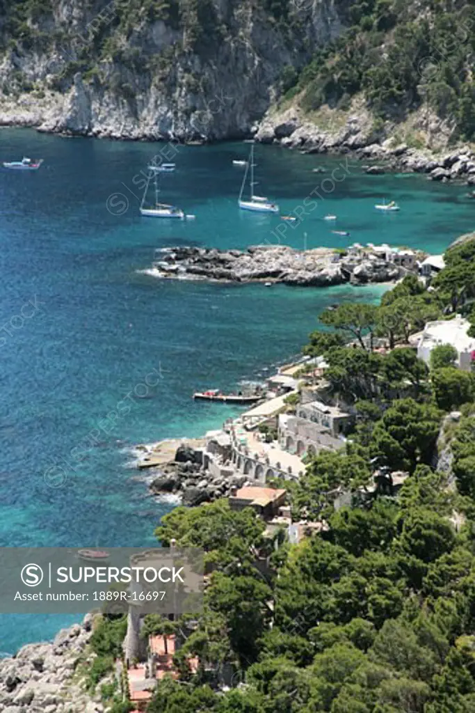 Capri, italy; Marina Piccola on the Mediterranean  