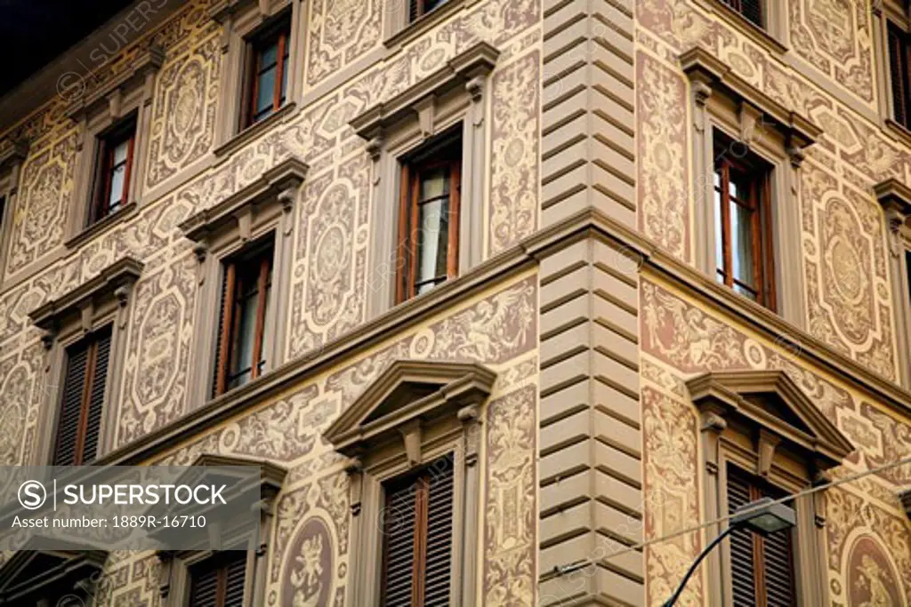 Florence, Italy; 16th century palazzo with ornate facade