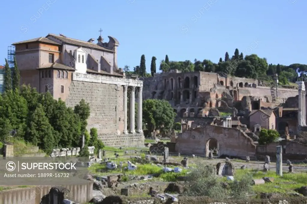 Rome, Italy; View of the Roman Forum