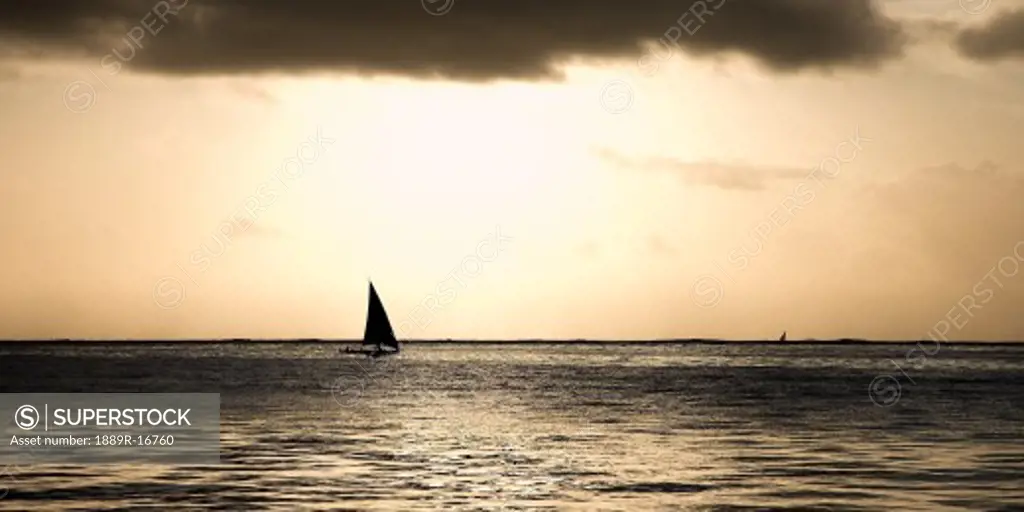Zanzibar, Tanzania; Sailing into the sunset  