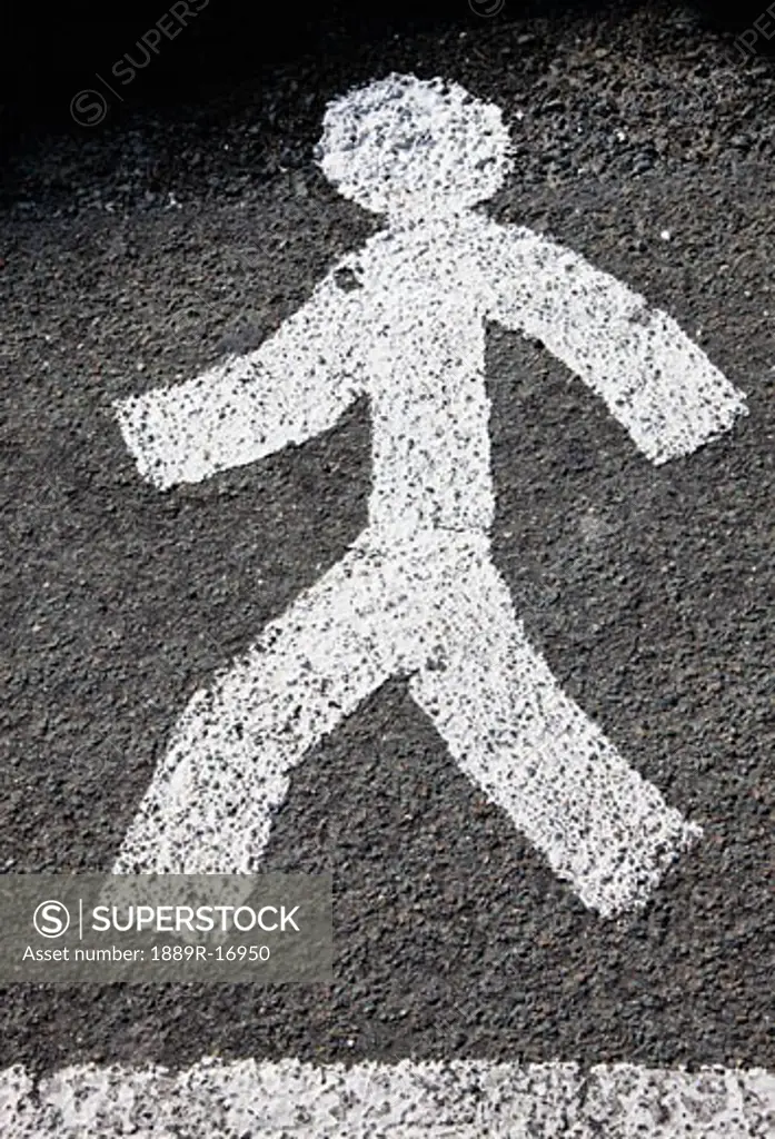 Pictogram of man walking on pedestrian crossing