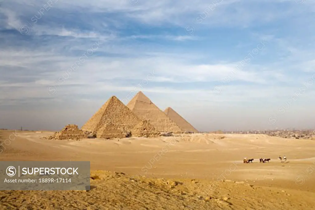 Cairo, Egypt; The pyramids at Giza