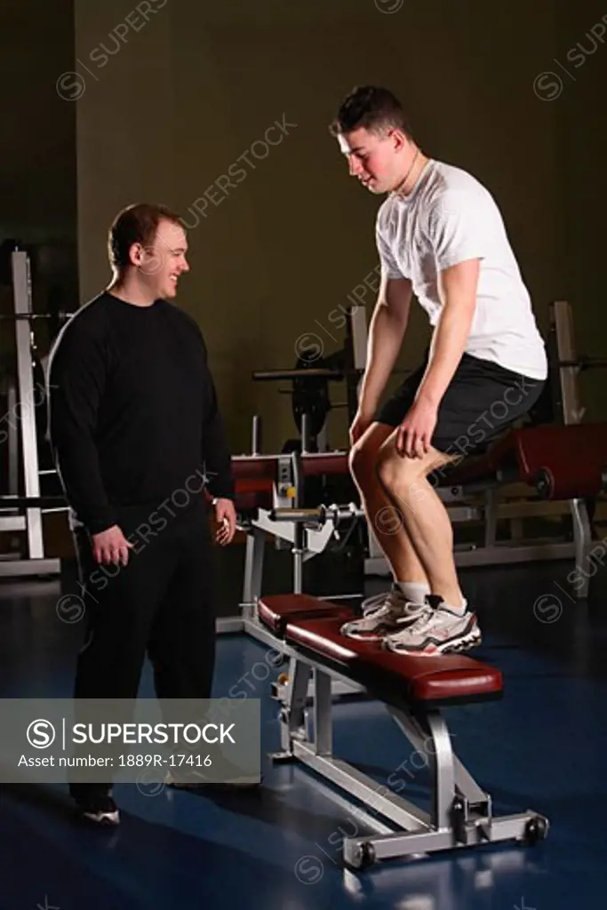 Two men working out