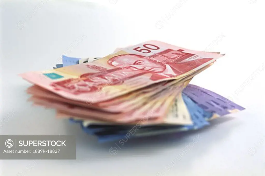 Stack of Canadian money