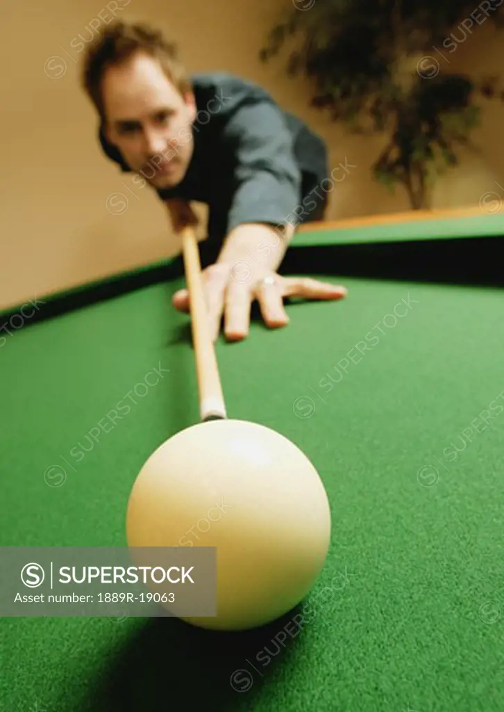 Playing a game of pool