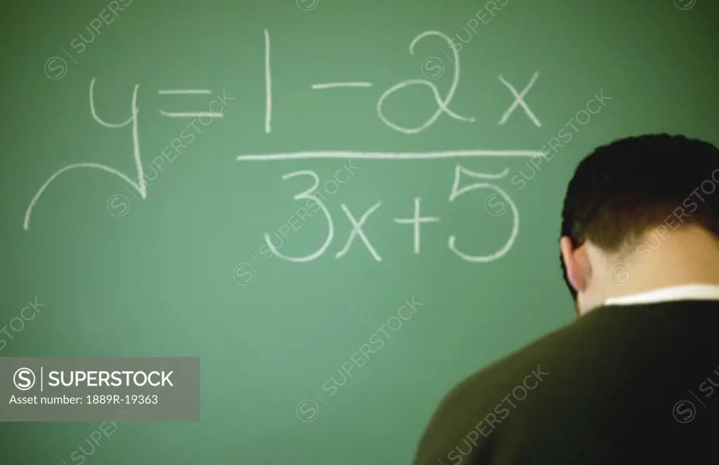 Student at the chalk board