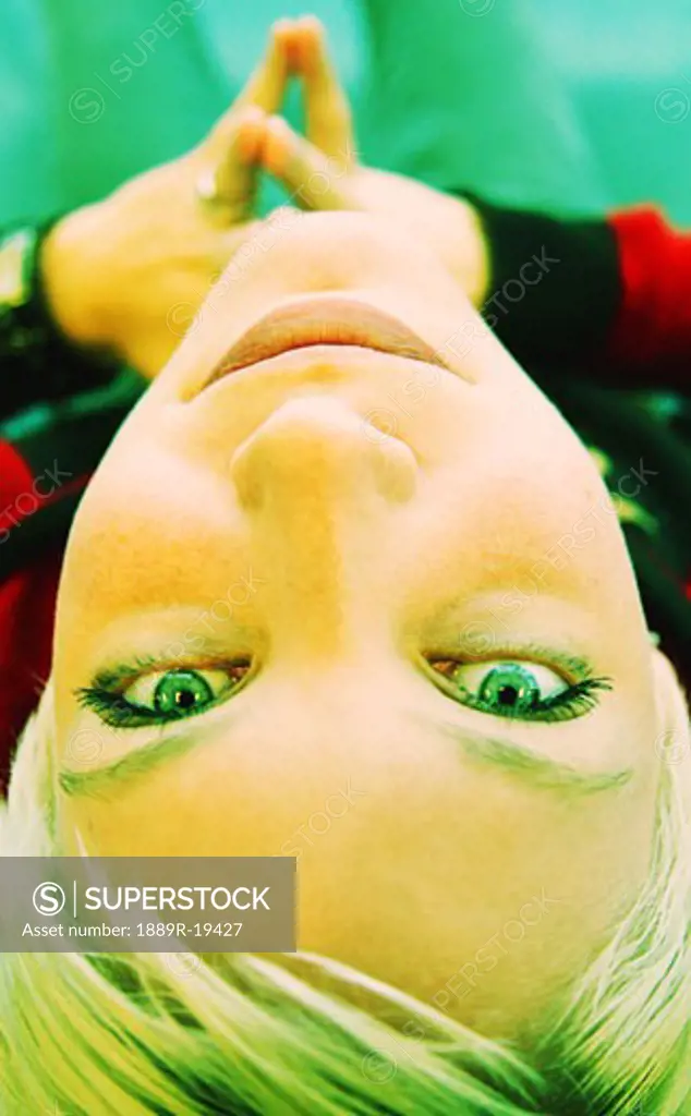 Teenager upside down