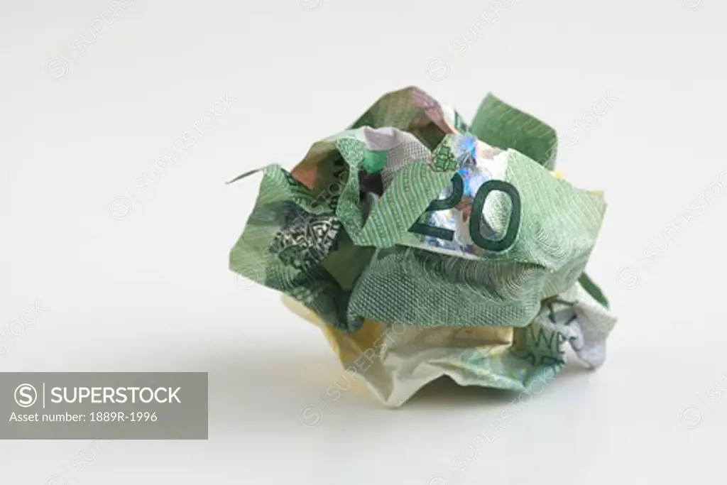 Crumpled bank notes