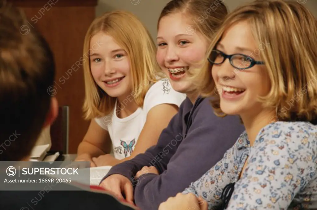 Group of girls smile