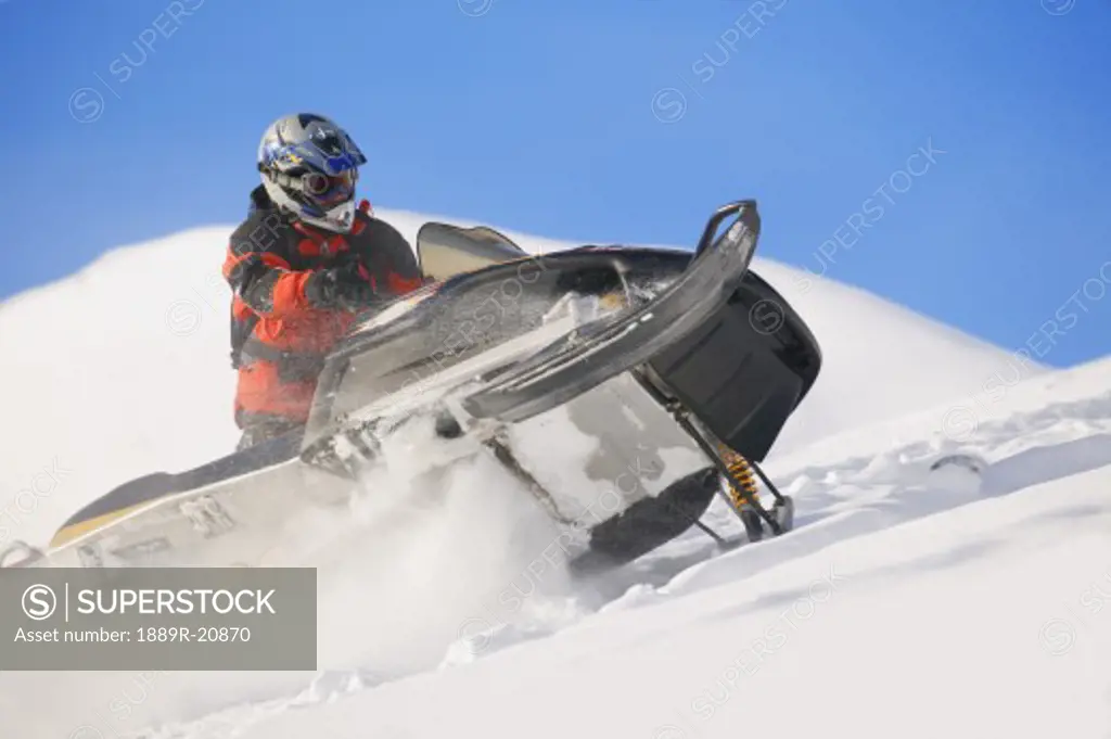 A skidoo in action