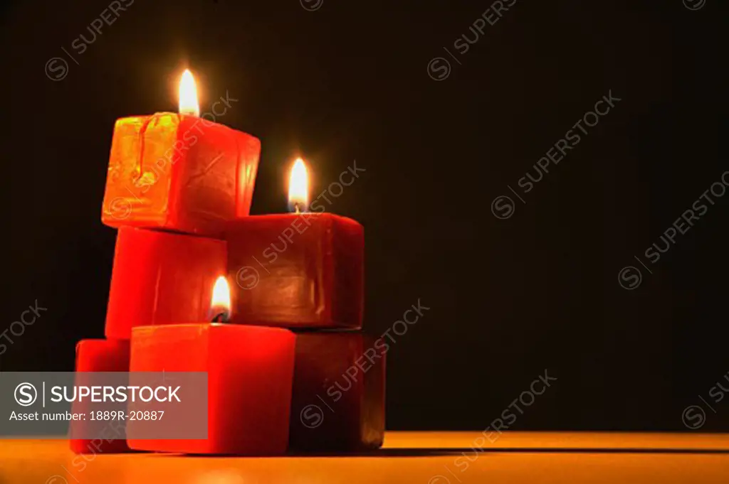 Three red candles