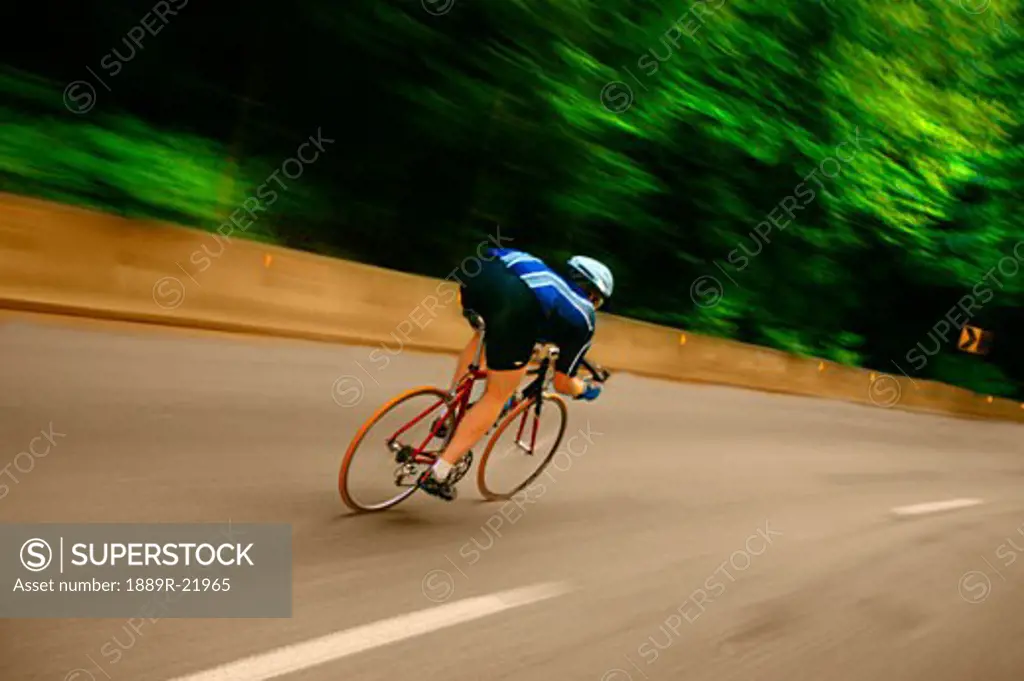 Competitor in bike race