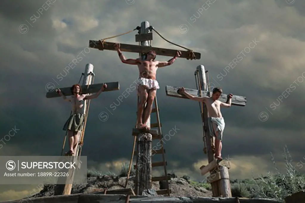 Jesus on the cross with two others