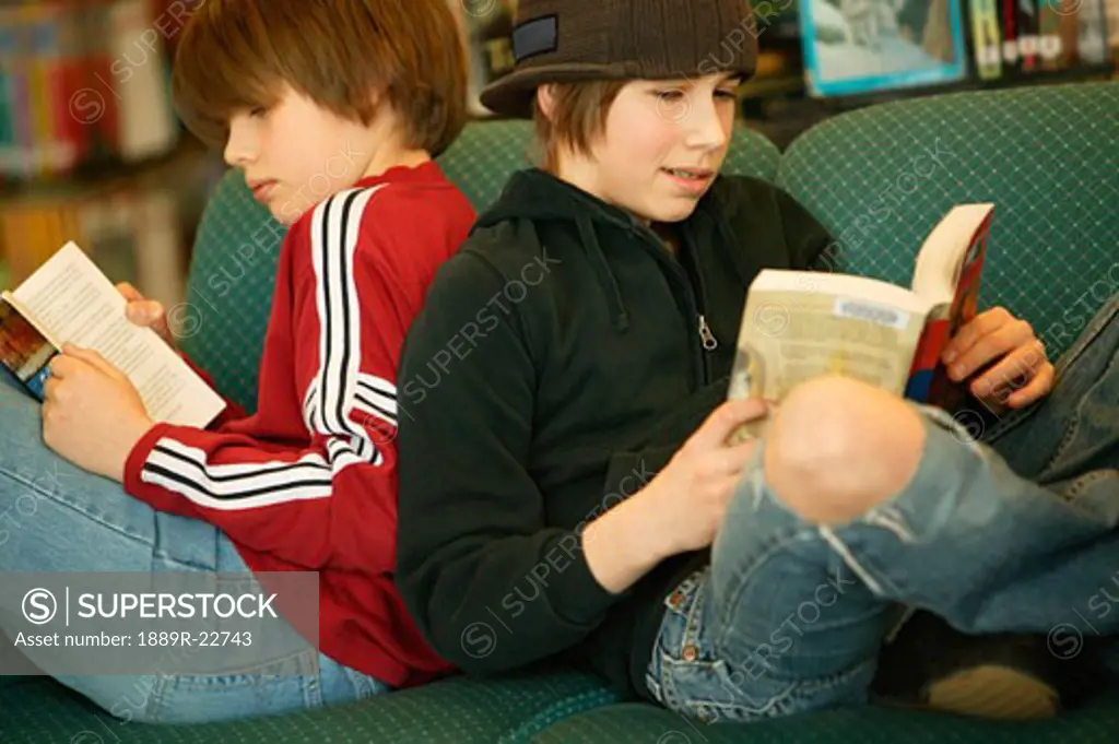 Boys reading books