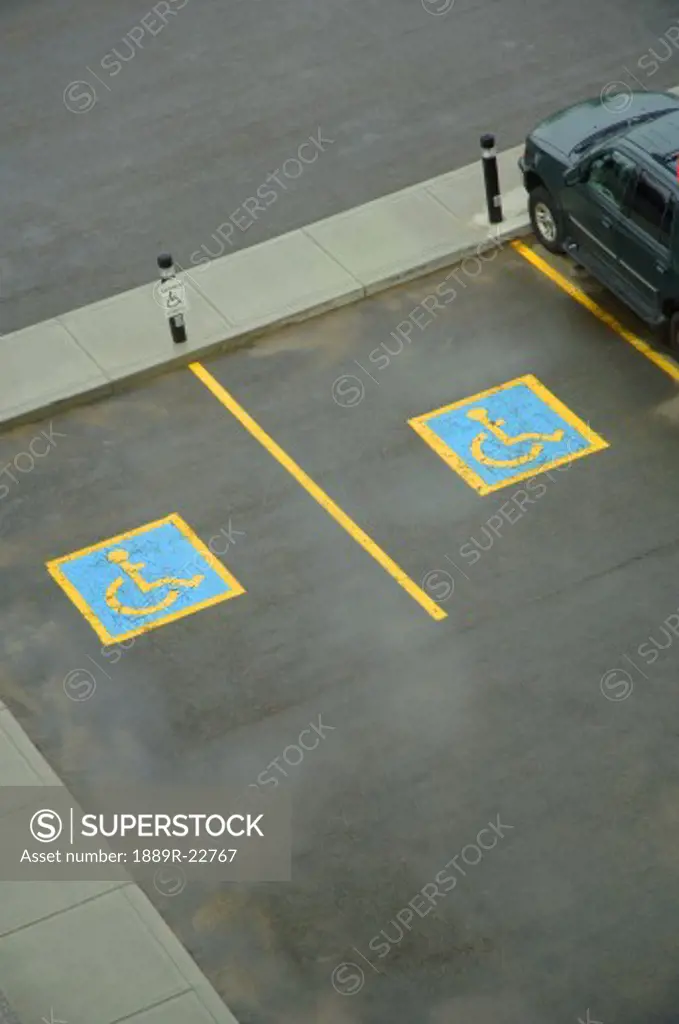 Disabled stalls in parking lot