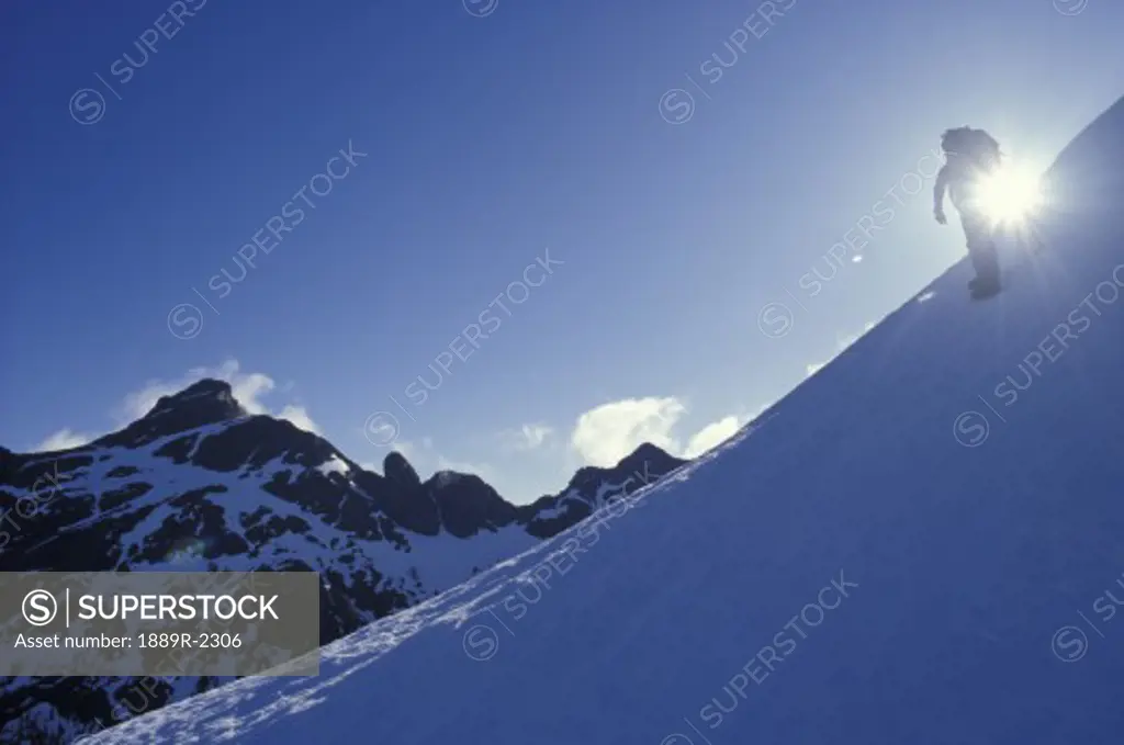 A Mountaineer in the sunlight