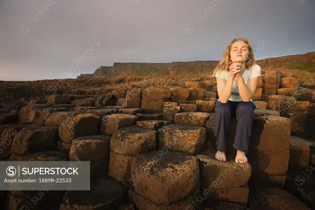 Woman at Giant's Causeway