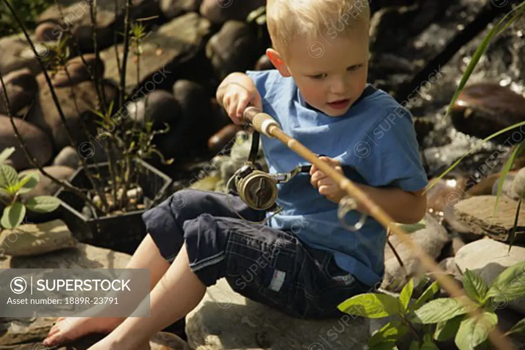 Little boy fishing