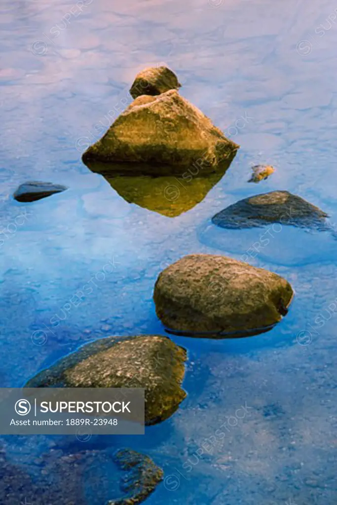 Large stepping stones in water