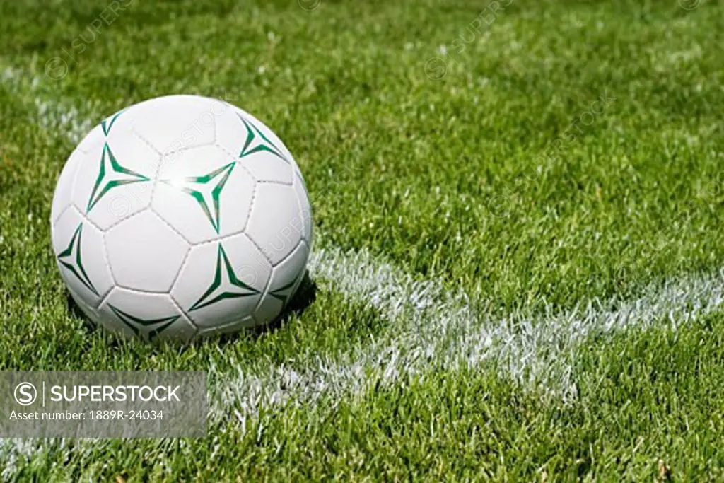 Soccer ball on sideline