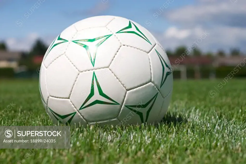 A soccer ball on field