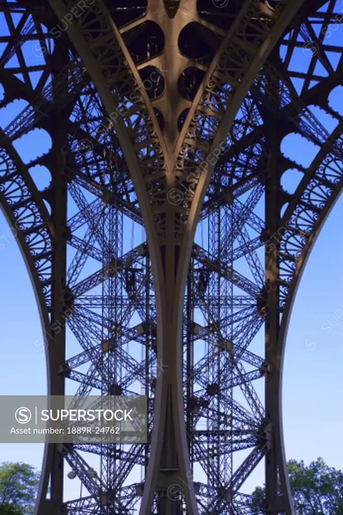 Close up of base of Eiffel Tower