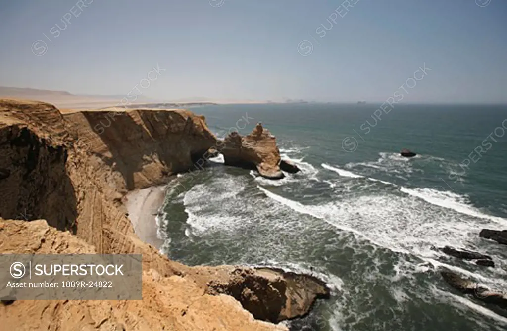 Ocean and desert sand cliffs