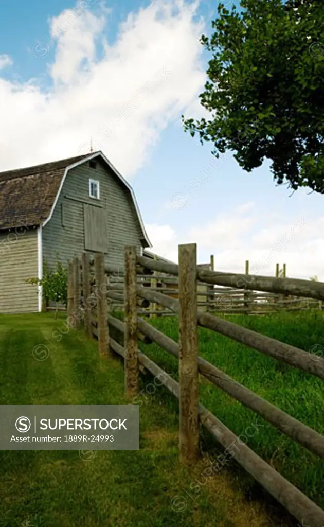 Barn and fenced in area