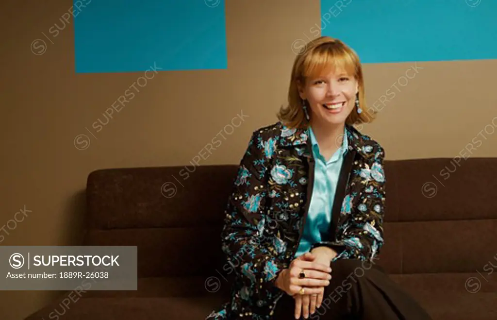 Woman sitting on a couch