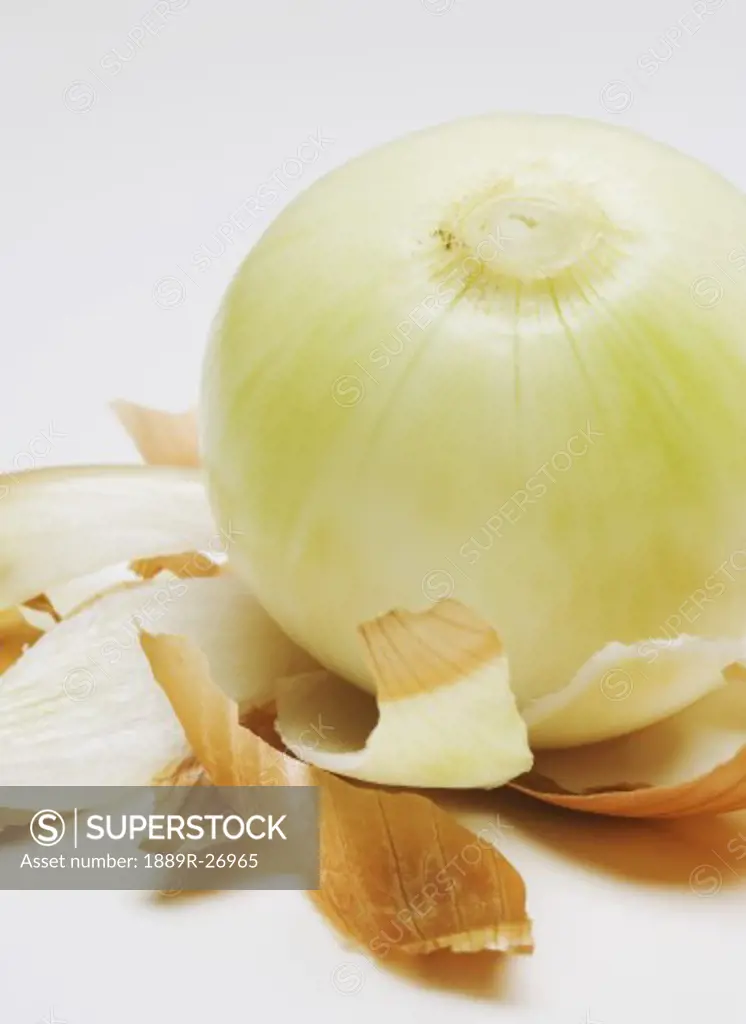 Onion and peeled outer layer