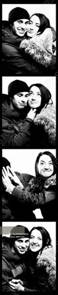 Couple in a series of photo booth shots
