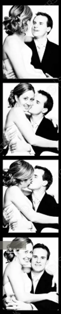 Couple in a photo booth