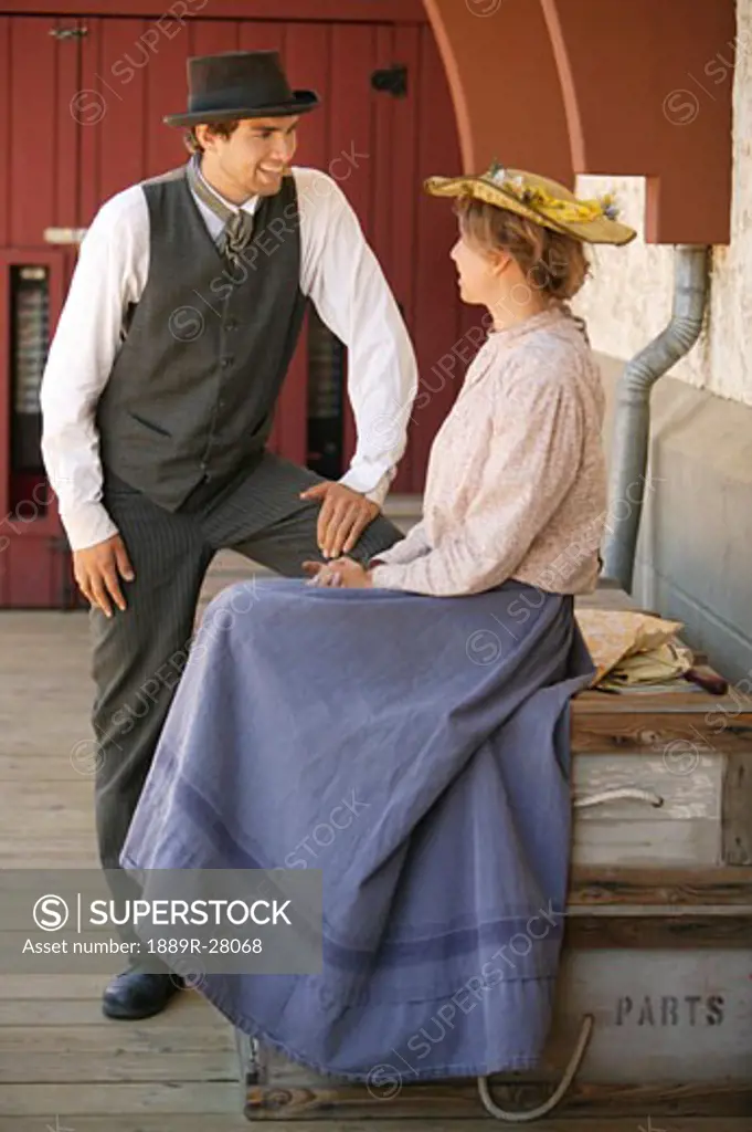 People in period costumes