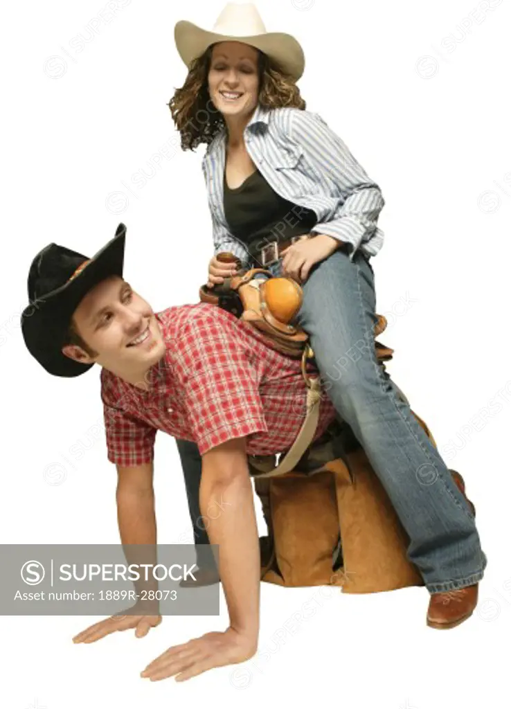 Couple wearing western clothing