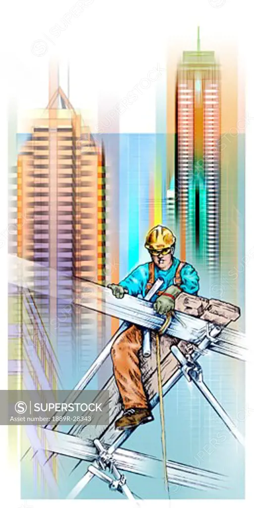 Illustration of construction worker