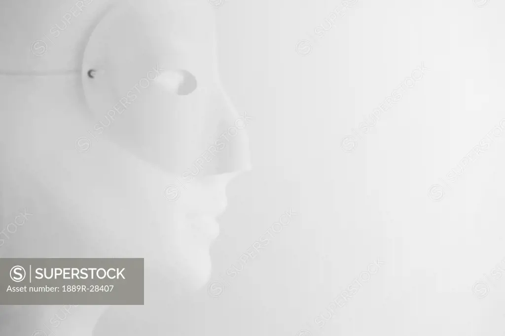 Mannequin wearing a mask