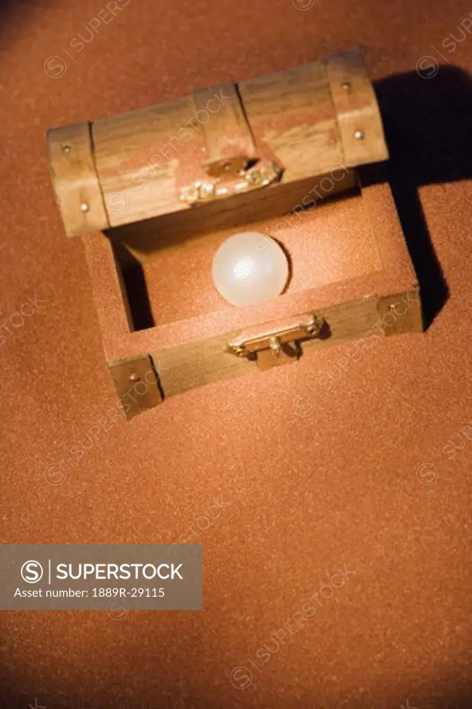 Pearl in a wooden box