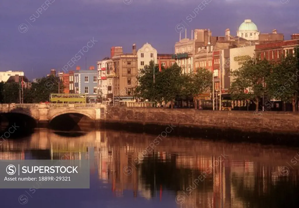 O'Connell Bridge crossing the River Liffey in Dublin, Ireland